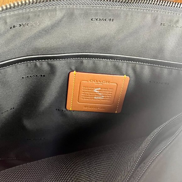 Coach Gotham Folio Business Bag Black Pebbled Leather NEW - Picture 6 of 12